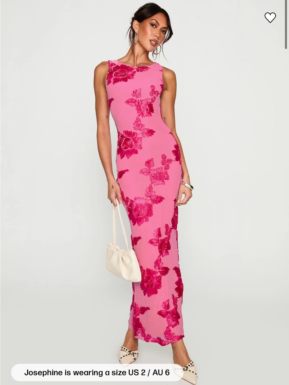 Princess Polly Hot Pink Floral Appliqué Maxi Dress
